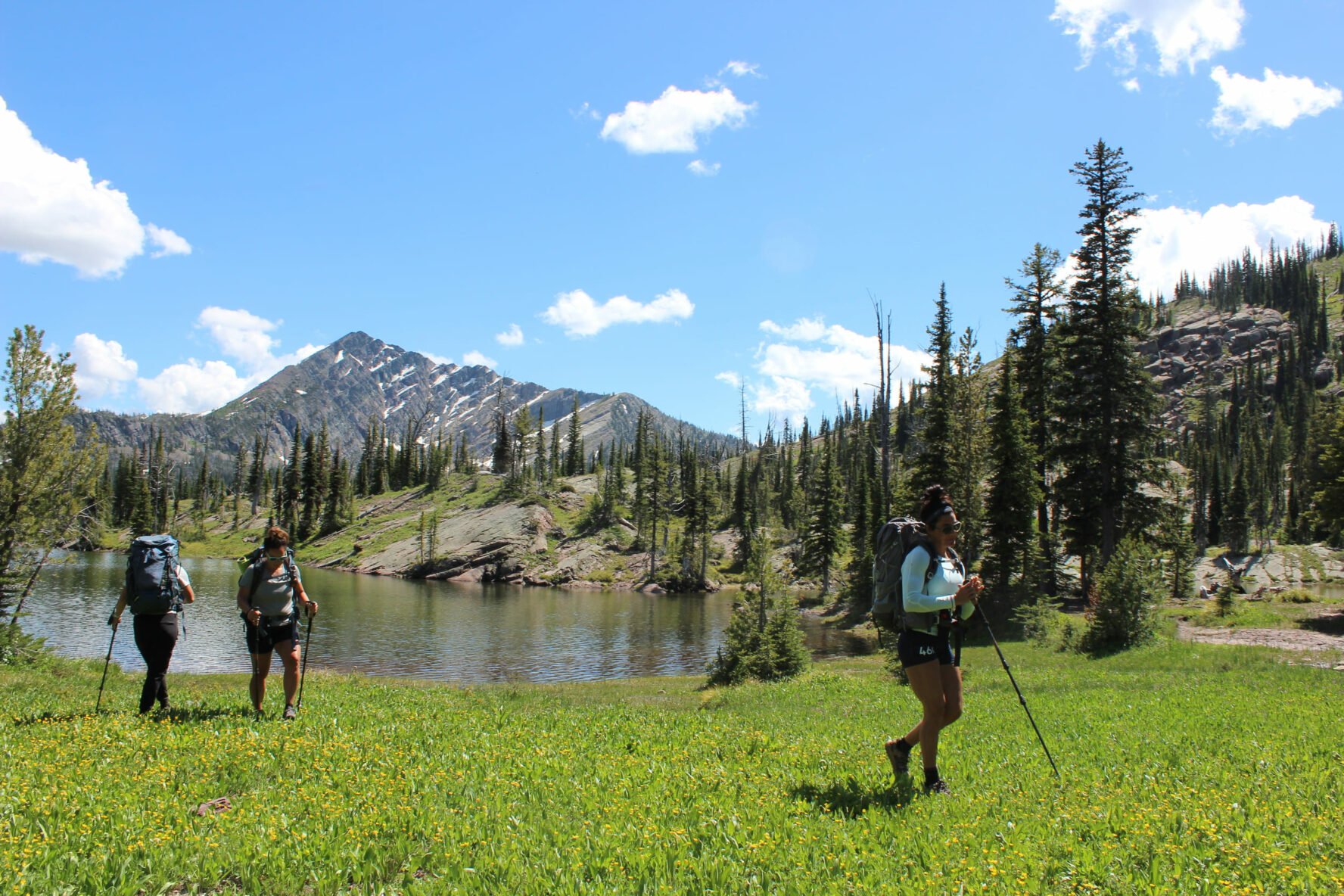 Lakes and peaks in Montana, all-women