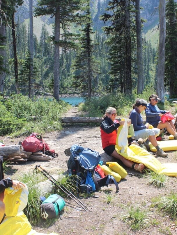 All-women backpacking trip in Montana