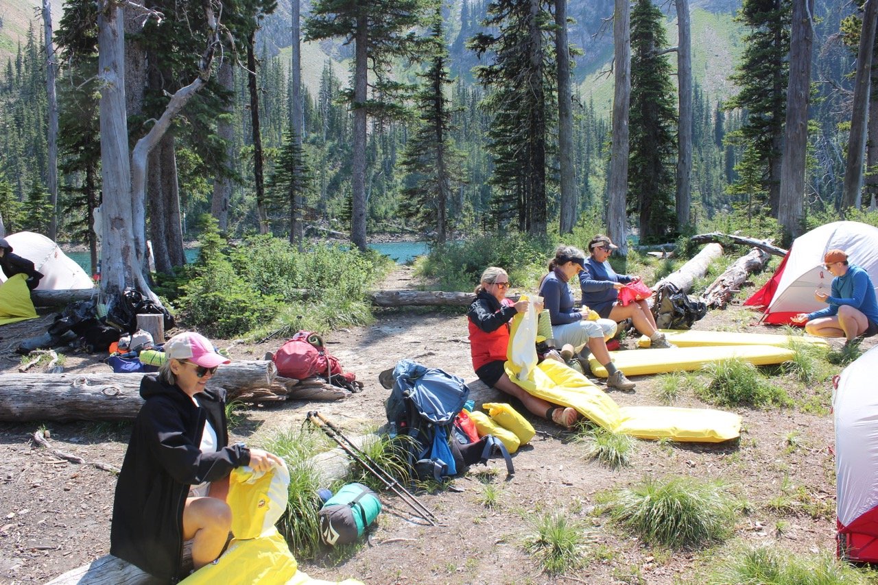 Setting up camp in Montana