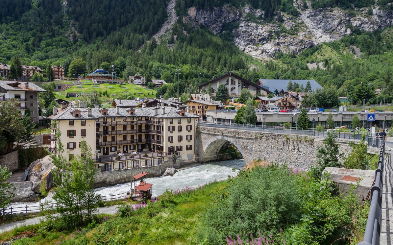 Courmayeur, an alpine city in Italy.