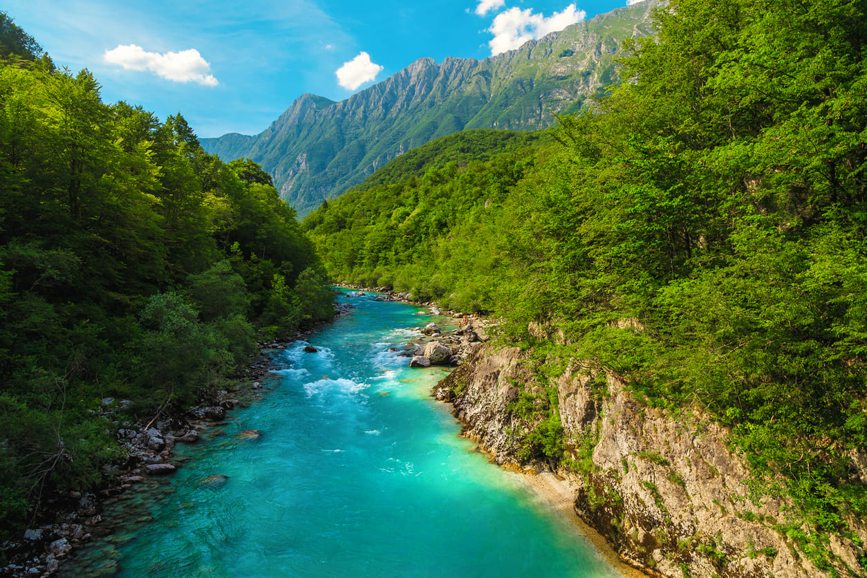 Soča river valley in Slovenia