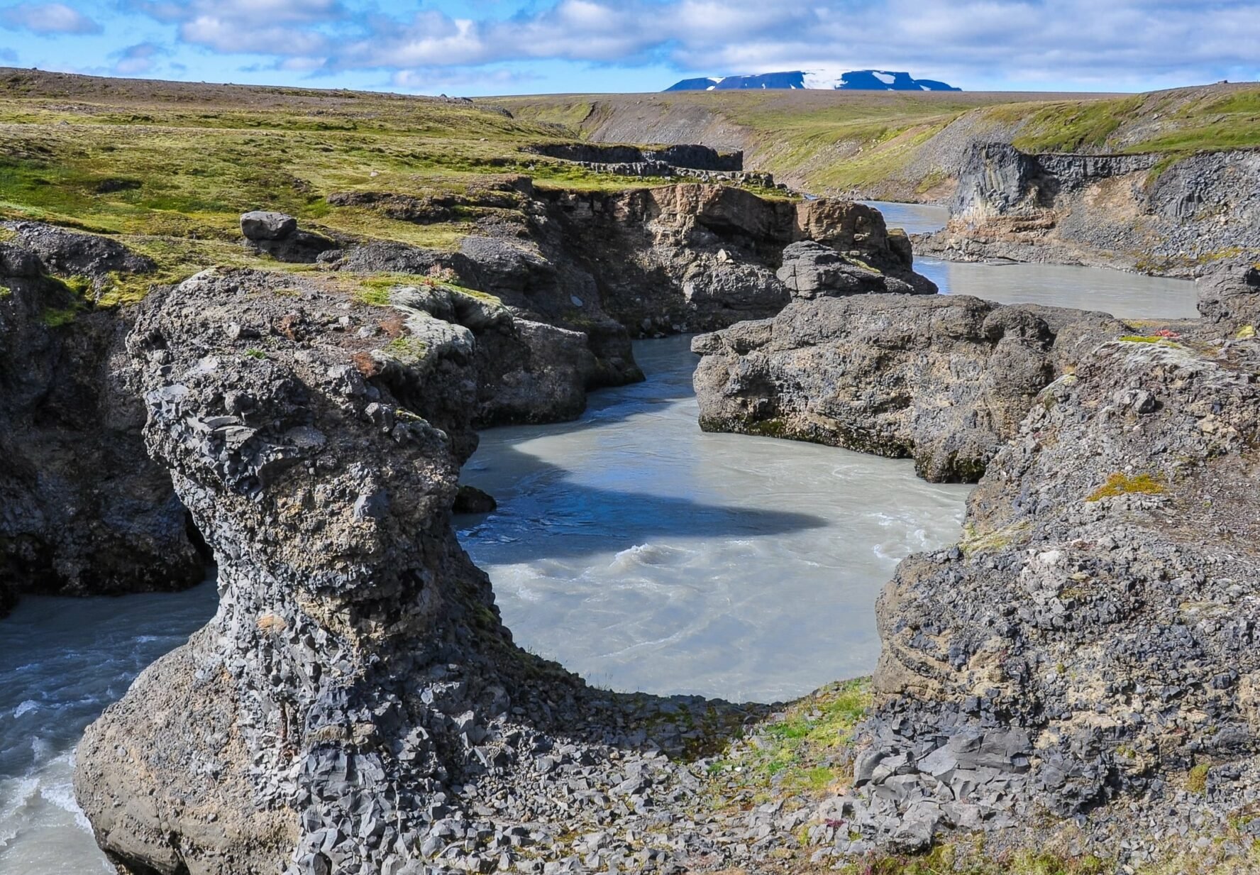 Rocky riverbank in Iceland