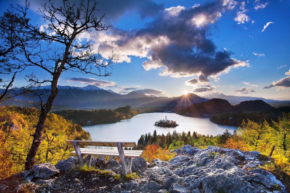 View of Lake Bled in Slovenia.