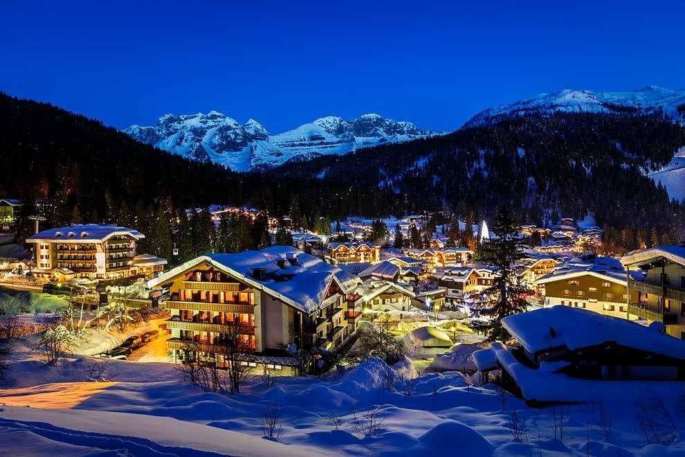 A charming alpine town near Ortler in the Italian Alps.