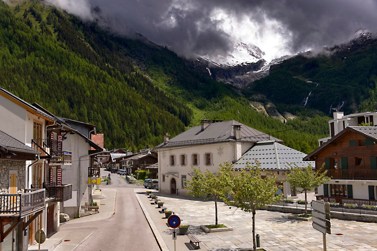 A village in the French Alps called Argentiere, one of the stops during the classic Tour du Mont Blanc trek.
