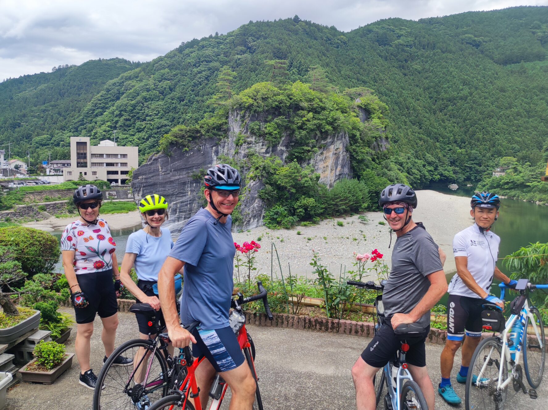 Happy cyclers in Shikoku