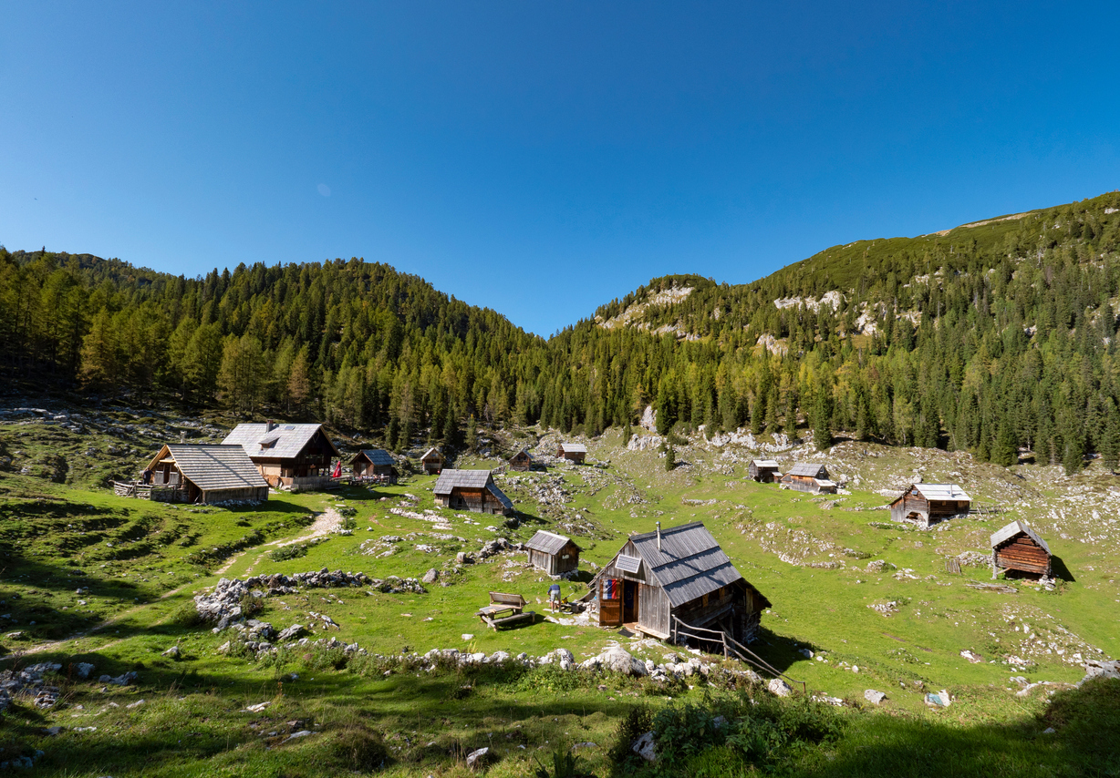 Mountain cottages in the Julian Alps.