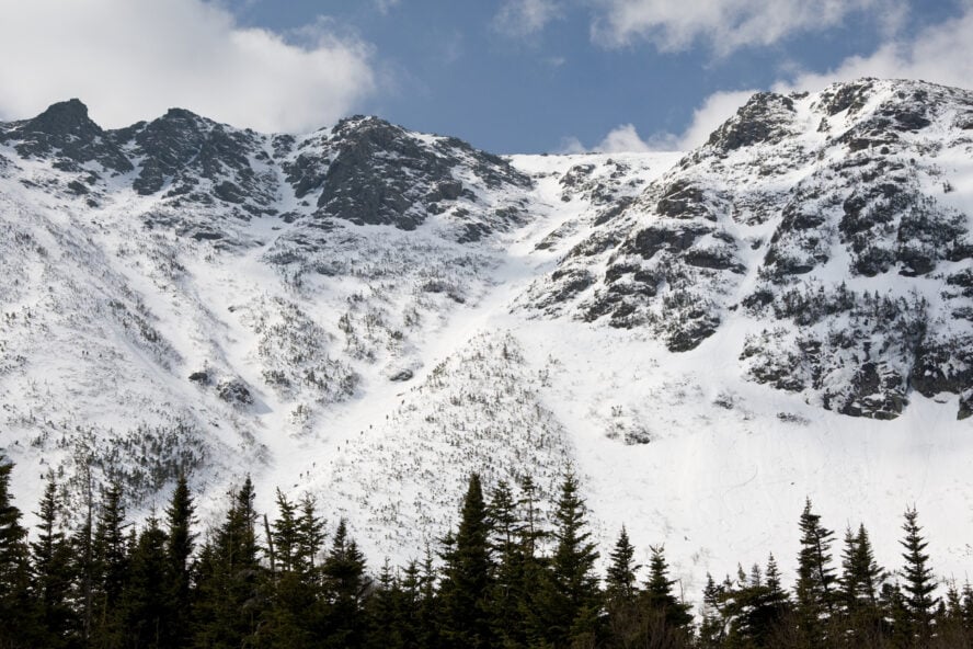 Tuckerman Ravine on the rugged southeast face of Mount Washington