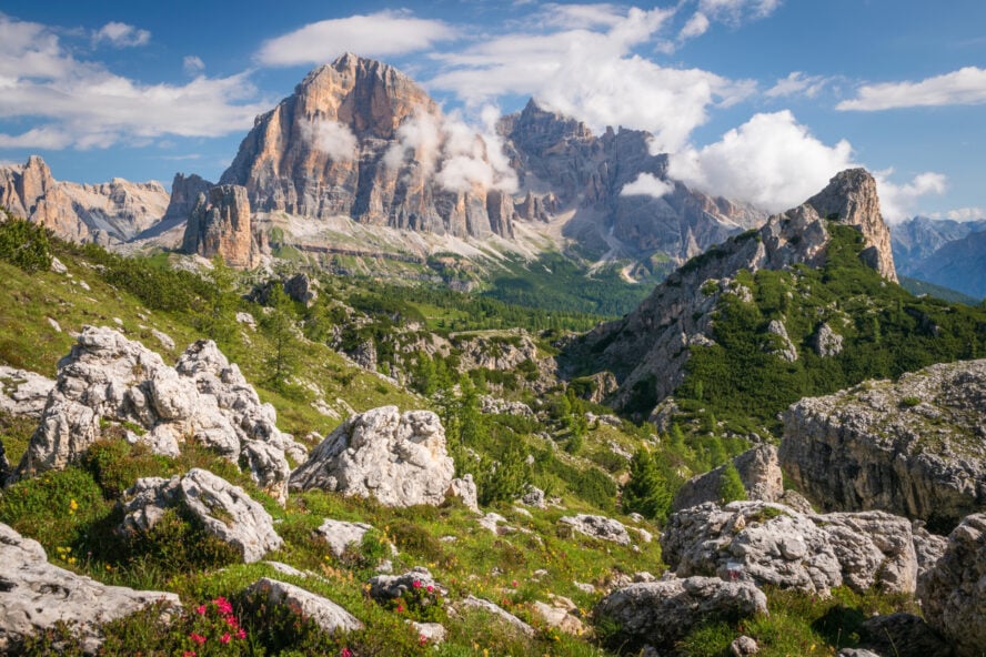 View of the Dolomites from Alta Via 1