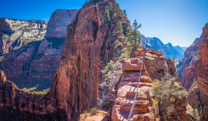 Start of the steep Angels Landing hike in Zion National Park