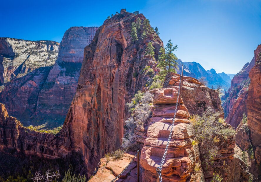 Start of the steep Angels Landing hike in Zion National Park 