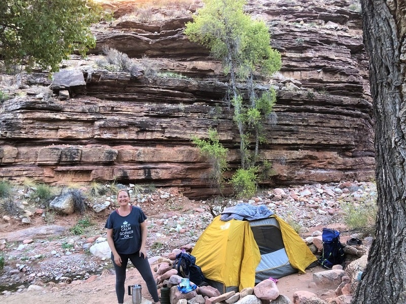 Campsite in the Grand Canyon.
