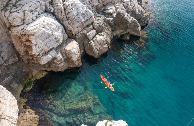 Guided family kayak and multisport tour in Dubrovnik islands.