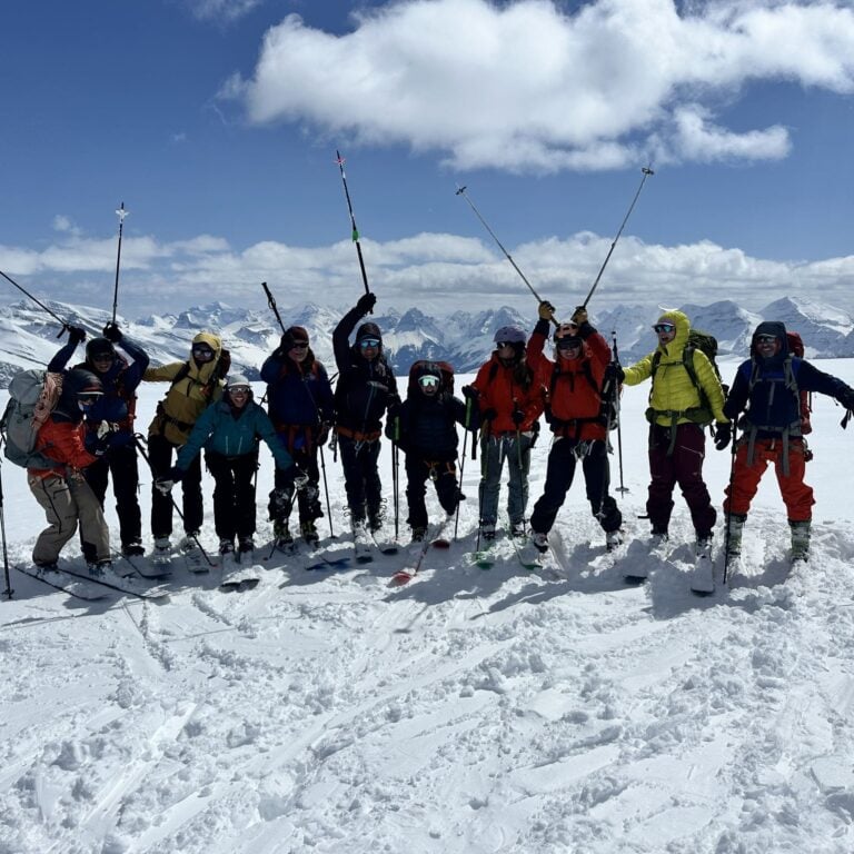 happy skiers bow yoho