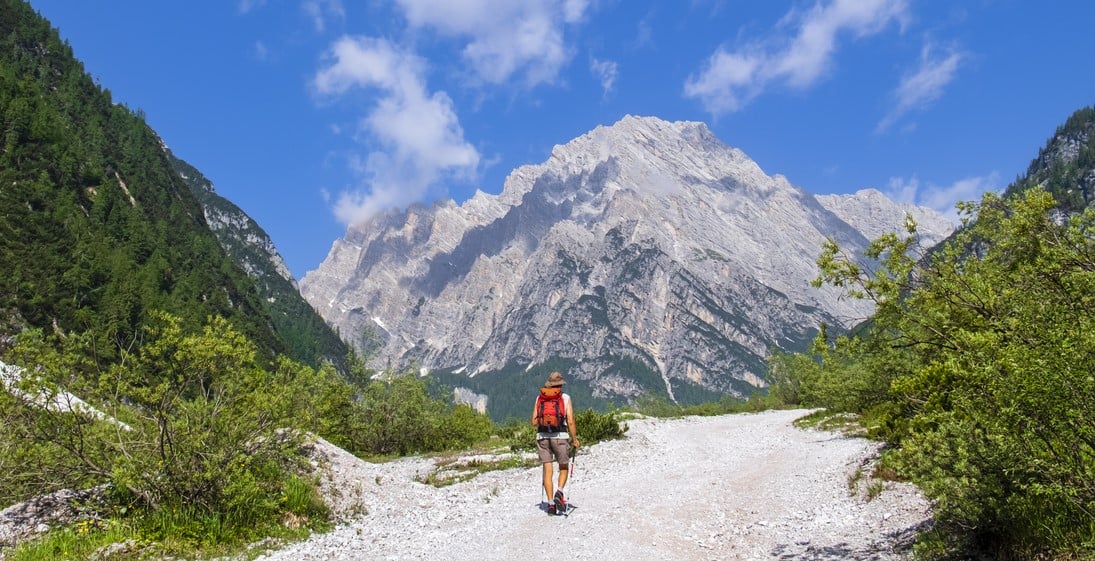 Hiking the Venetian Alps in the Italian Dolomites.