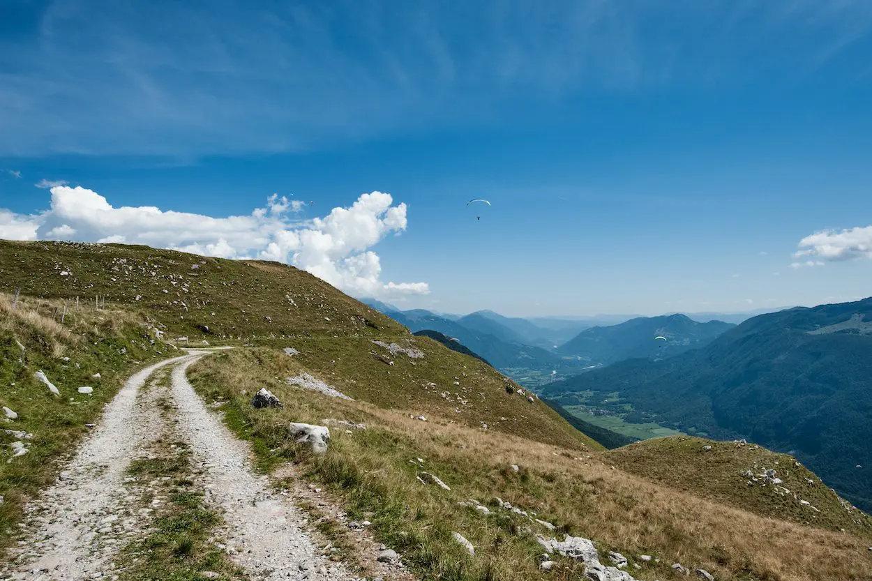 An MTB road in Kobariški Stol, Slovenia.