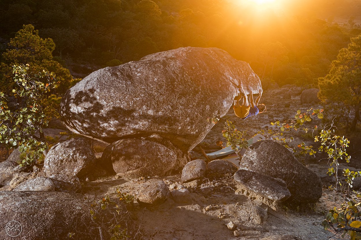 Night bouldering in Guadalcazar, Mexico.