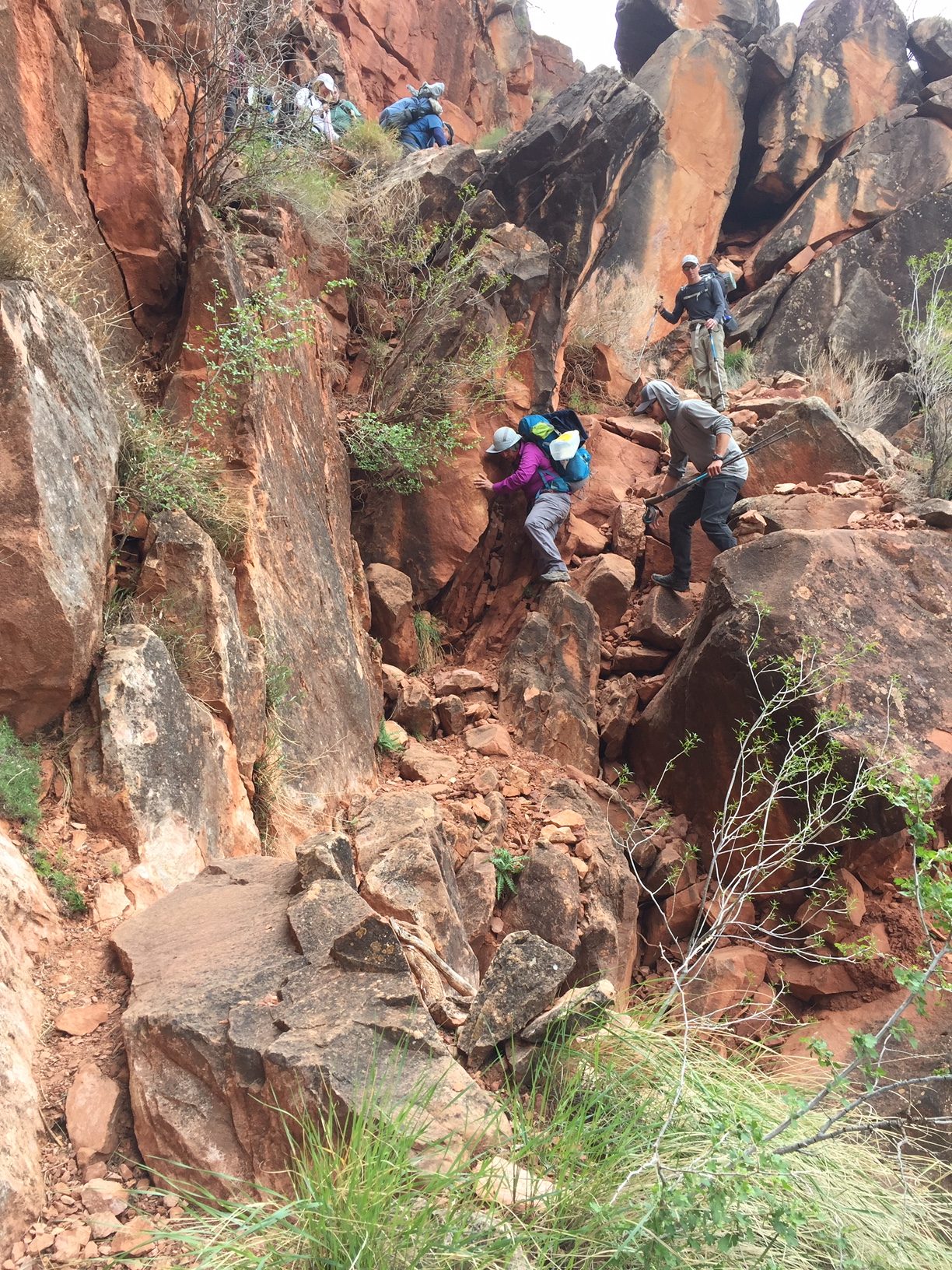 Scrambling in the Grand Canyon.