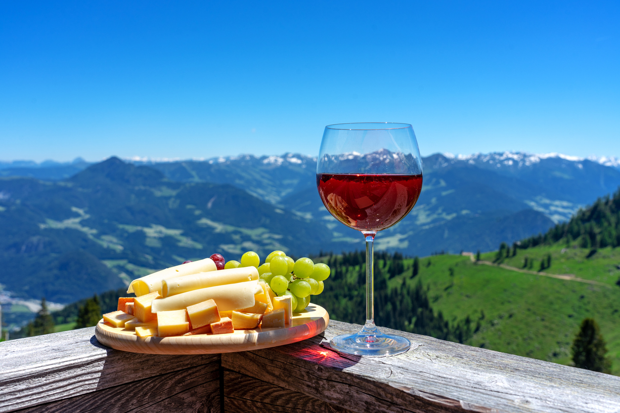 Swiss mountains, food and wine