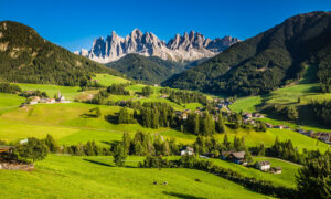 Panorama of Val di Funes in the Dolomites