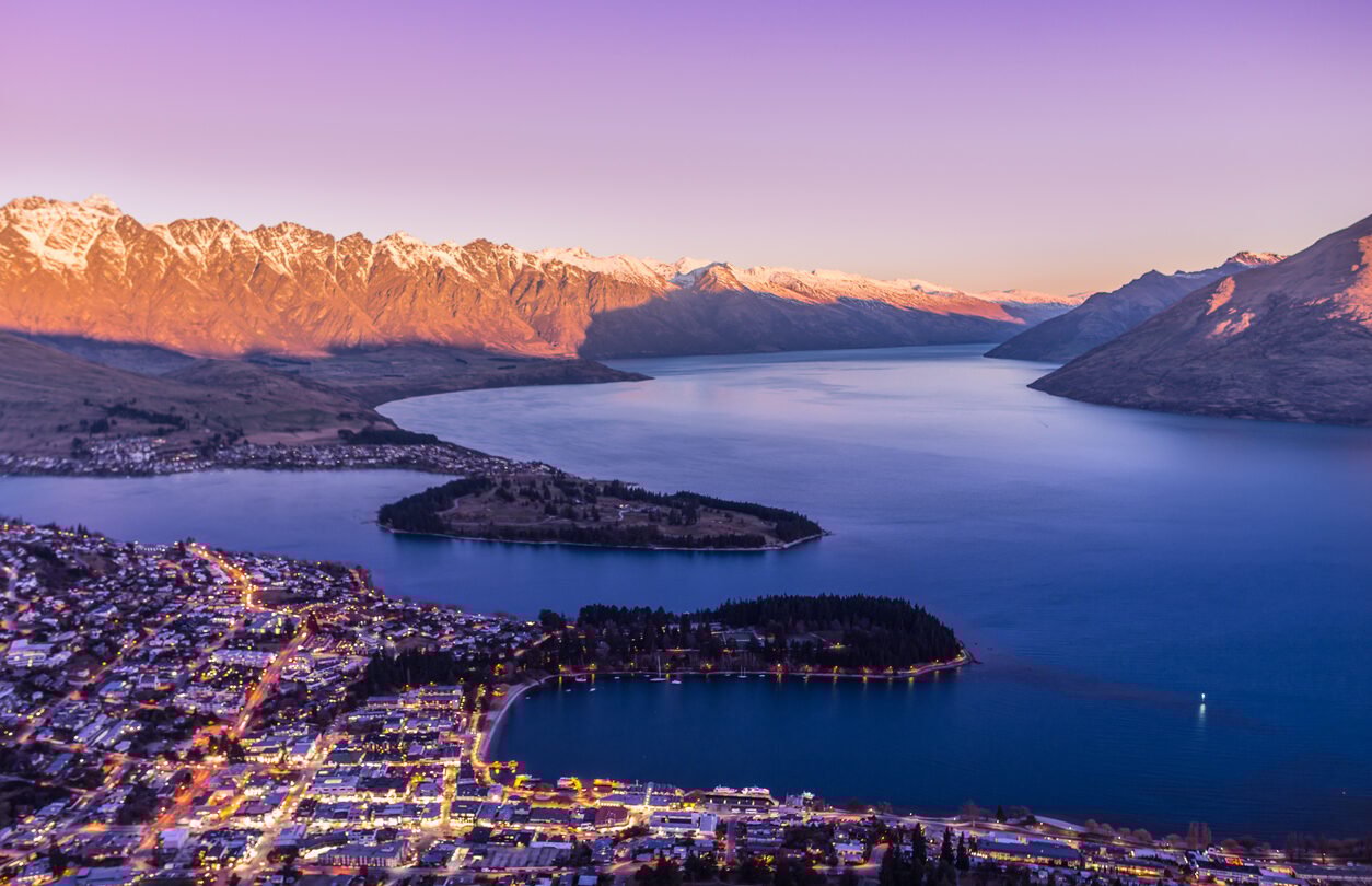 Aerial view of Queenstown.