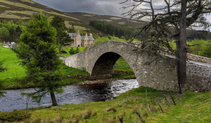A stone bridge near the town of Aviemore, Scotland.