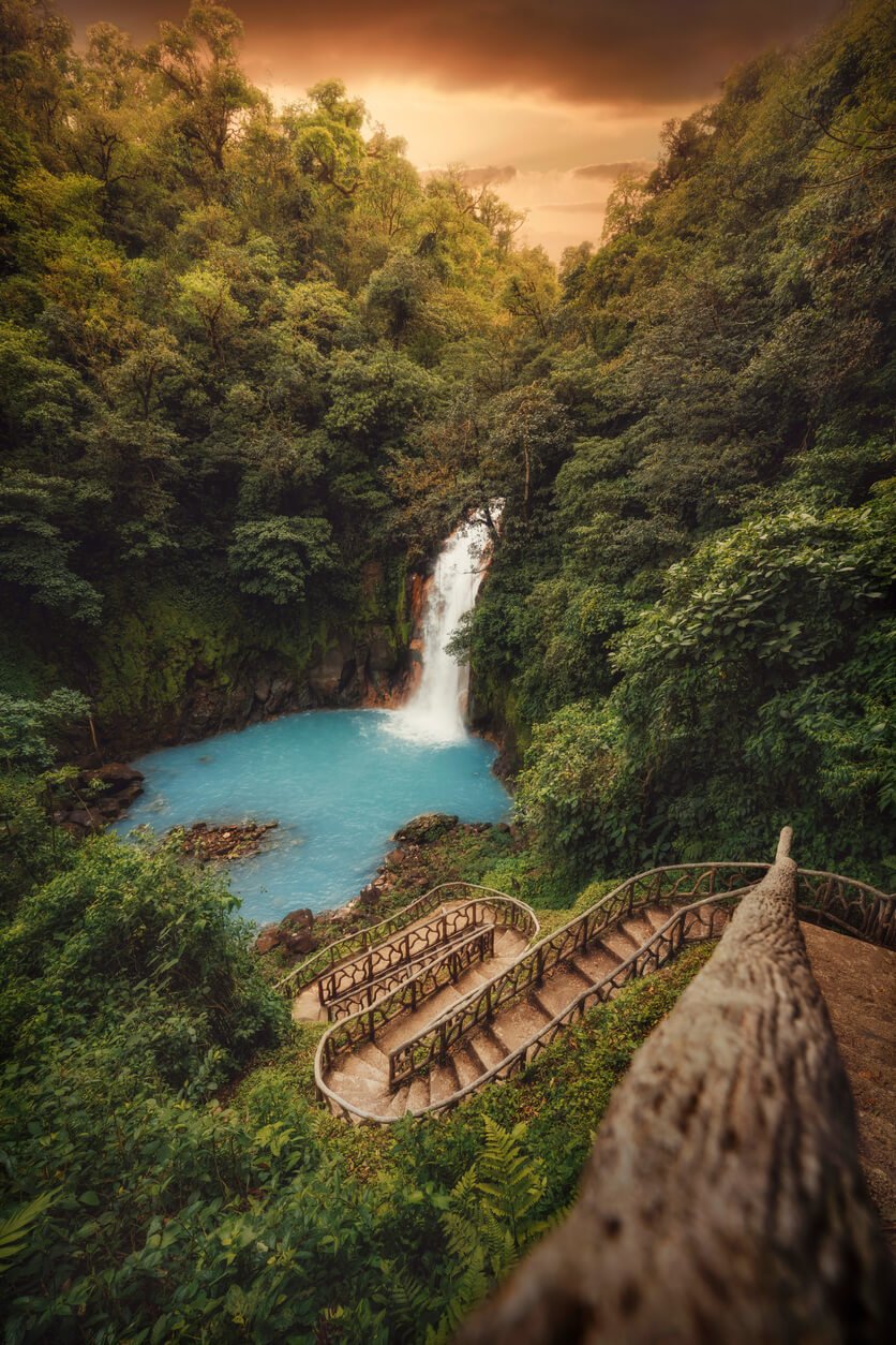 Volcan Tenorio Waterfall in the Jungle in Costa Rica.