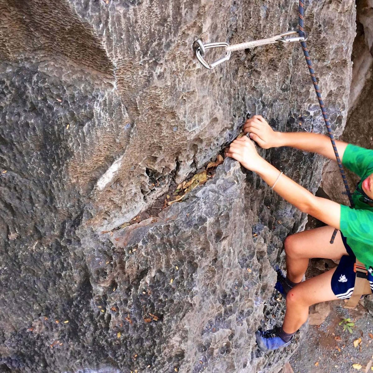 Climber up on a rock in Thailand