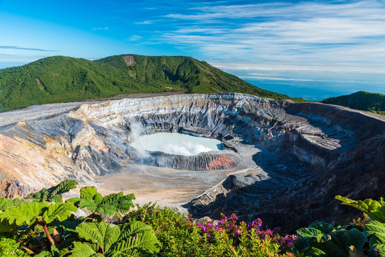 Vulcano Poas in Costa Rica - amazing crater and Landscape of volcano