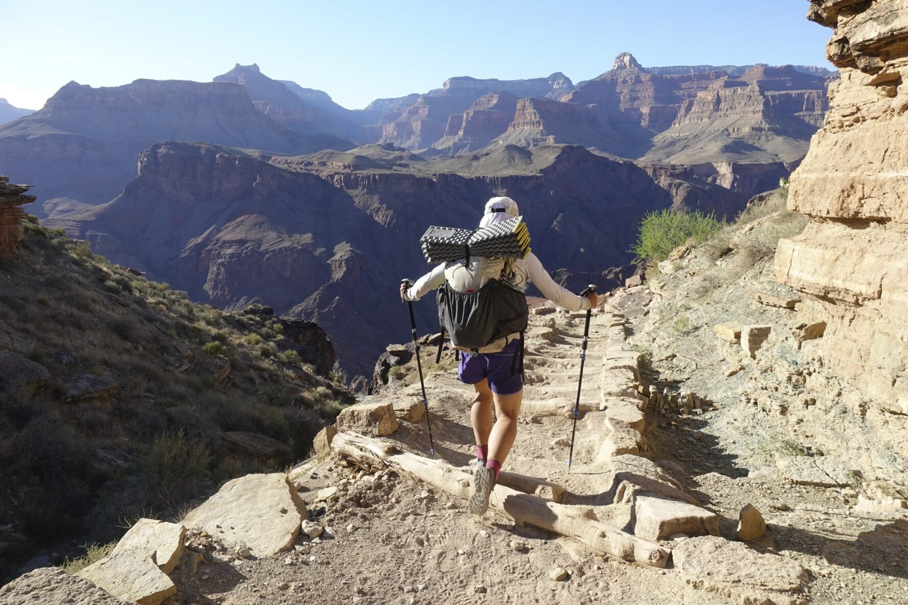 Hiker on the rim of Grand Canyon