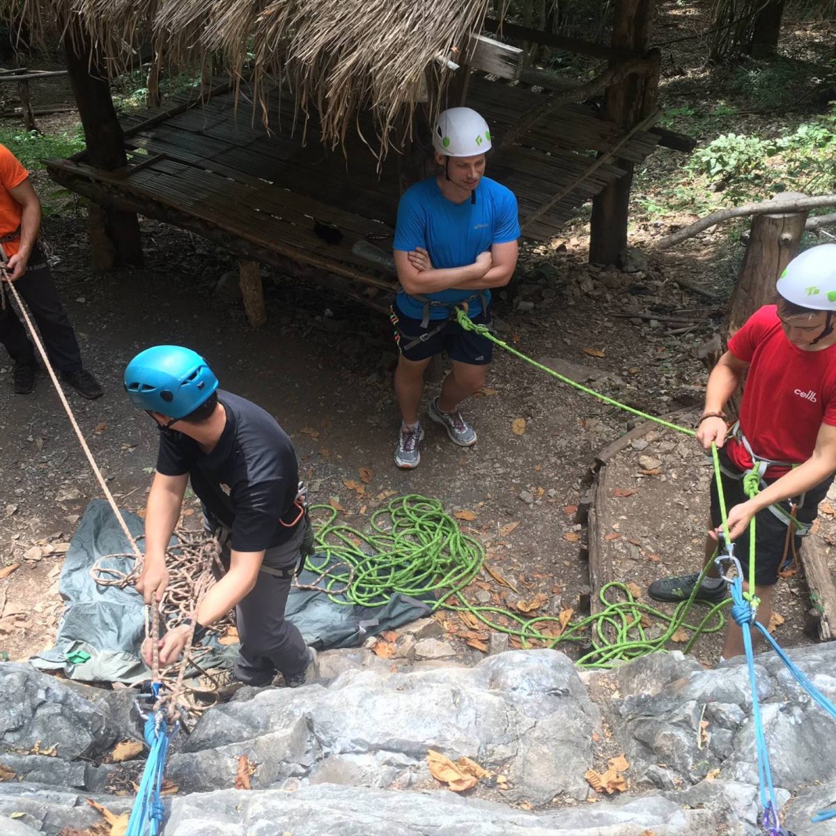 Group of climbers on the ground, Thailand