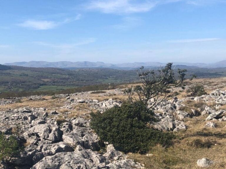 A rocky landscape in the Lake District near Kendal, England.