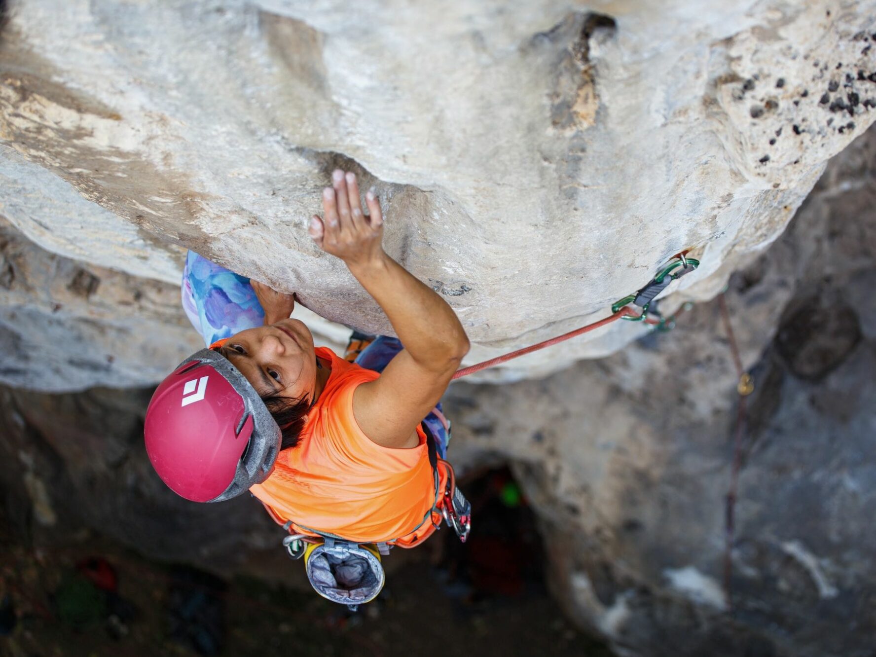 Lead climbing in Thailand
