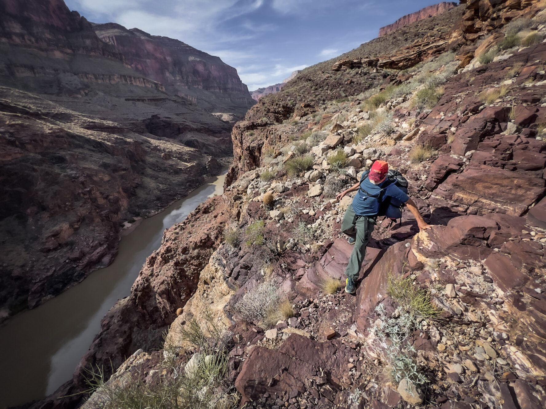 Scrambling hiker, Grand Canyon