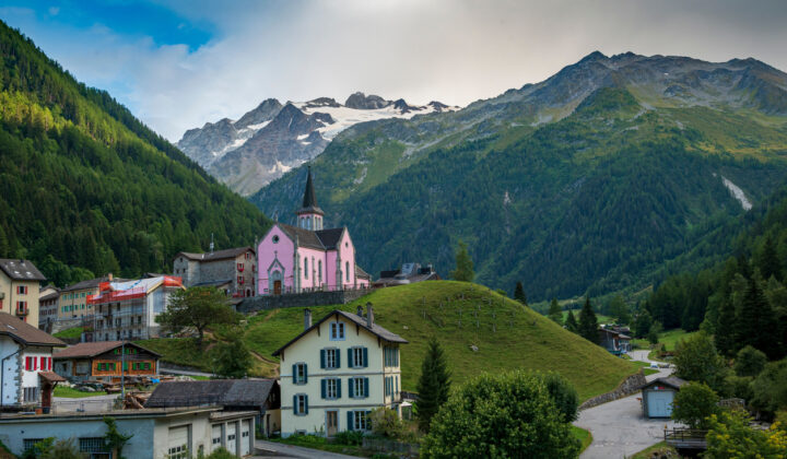 Swiss Alpine village of Trient.