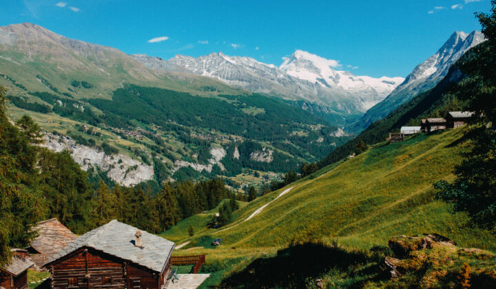 Valley Les Hauderes in Switzerland, pass during the Haute Route trek hiking trip.