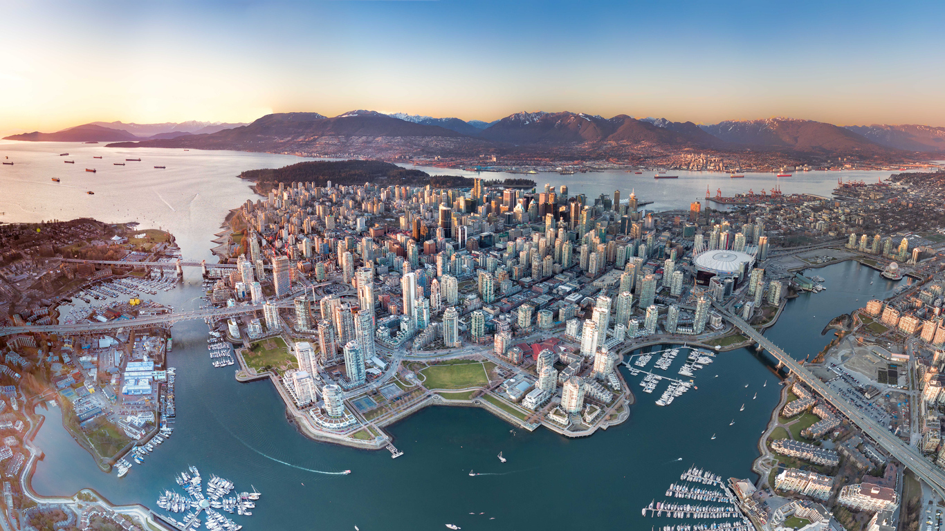 Vancouver downtown in British Columbia