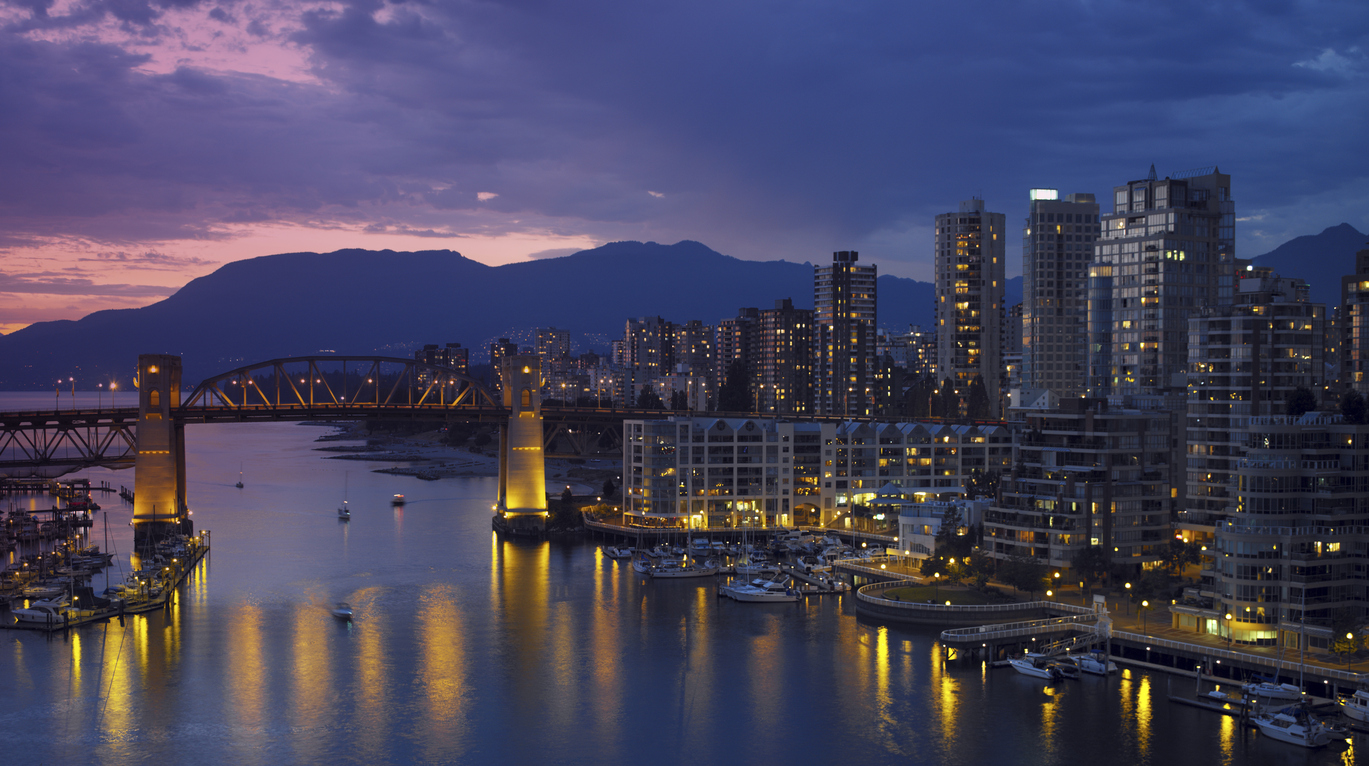 Vancouver at night, British Columbia