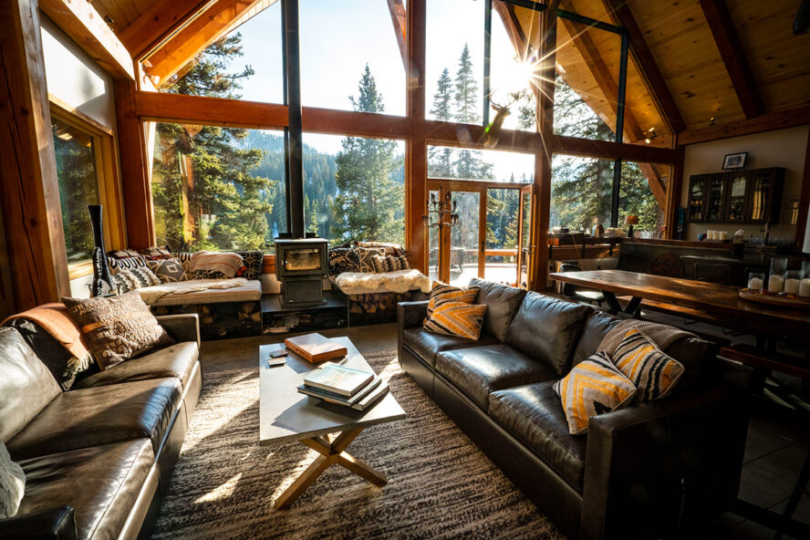 Luxury living room of the Red Mountain Alpine Lodge.