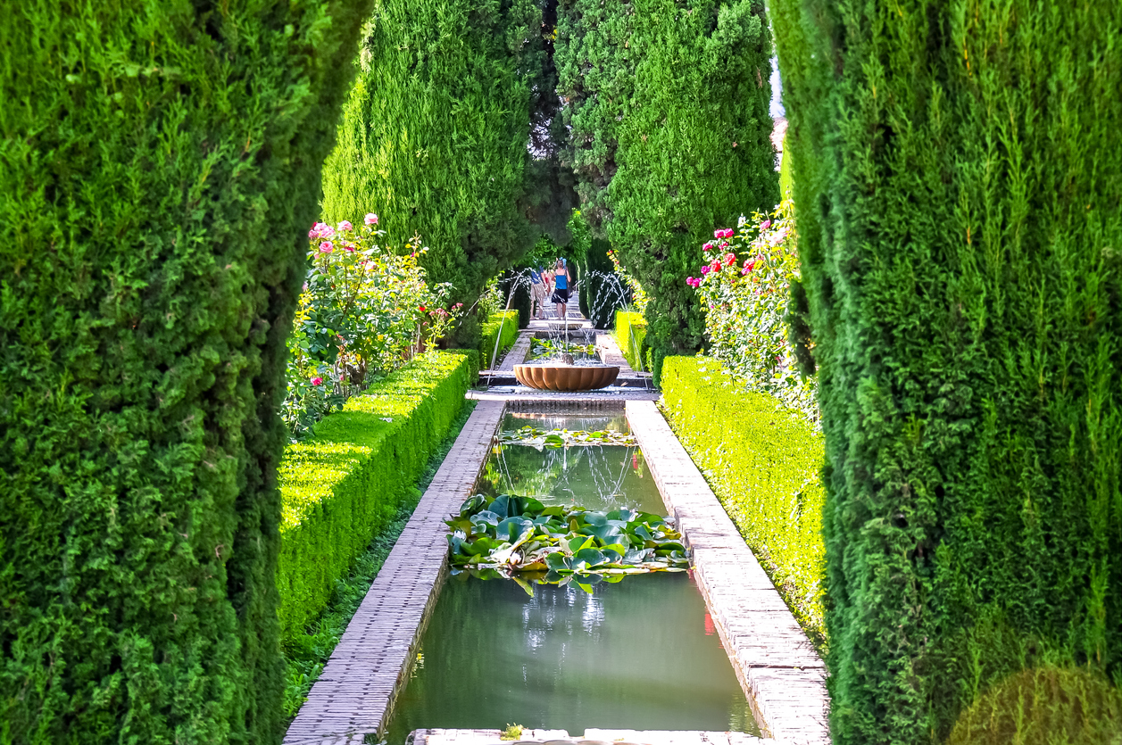 Gardens of the Alhambra palace.