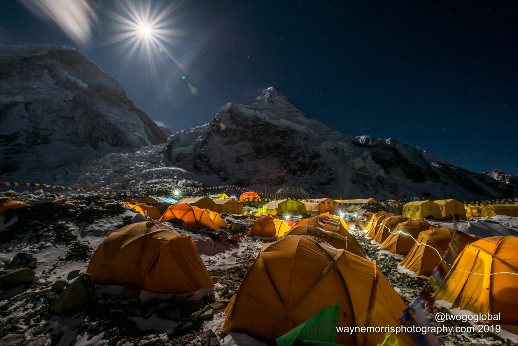 CTSS Everest Base Camp at night