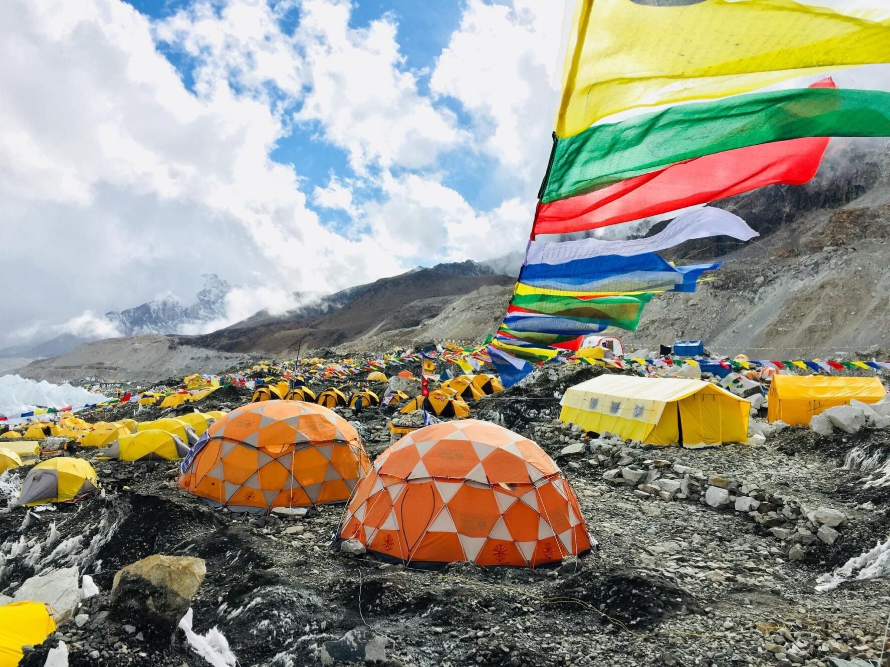 Everest base camp and tents