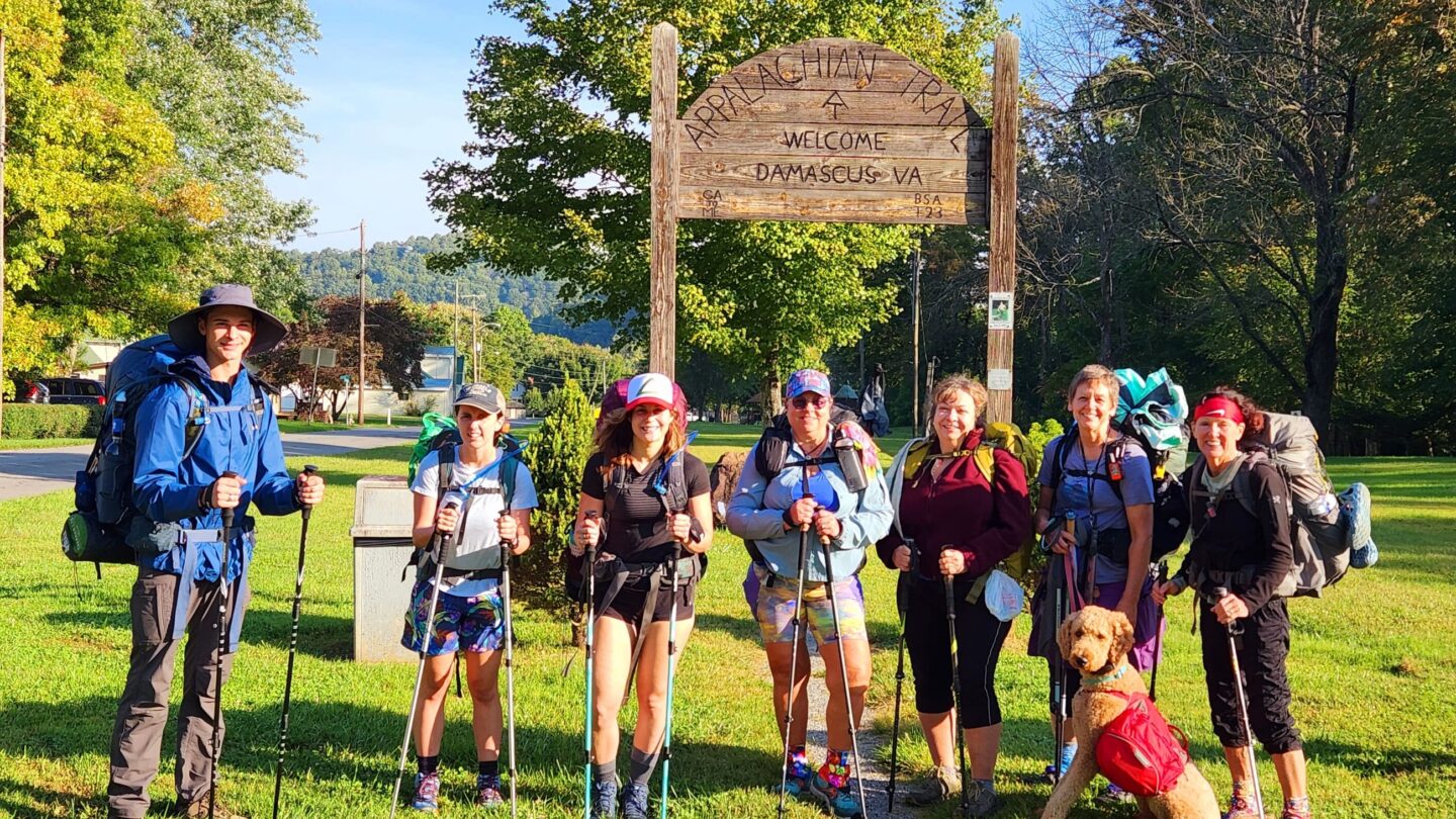Group of hikers in Damascus, Virginia