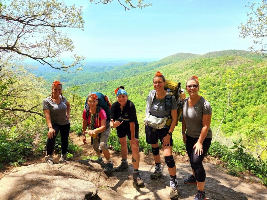 Happy hikers on the Appalachian Trail