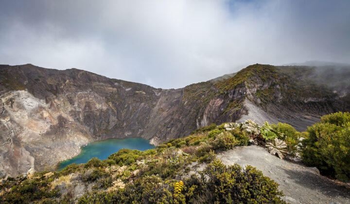 Irazu volcano crater lake