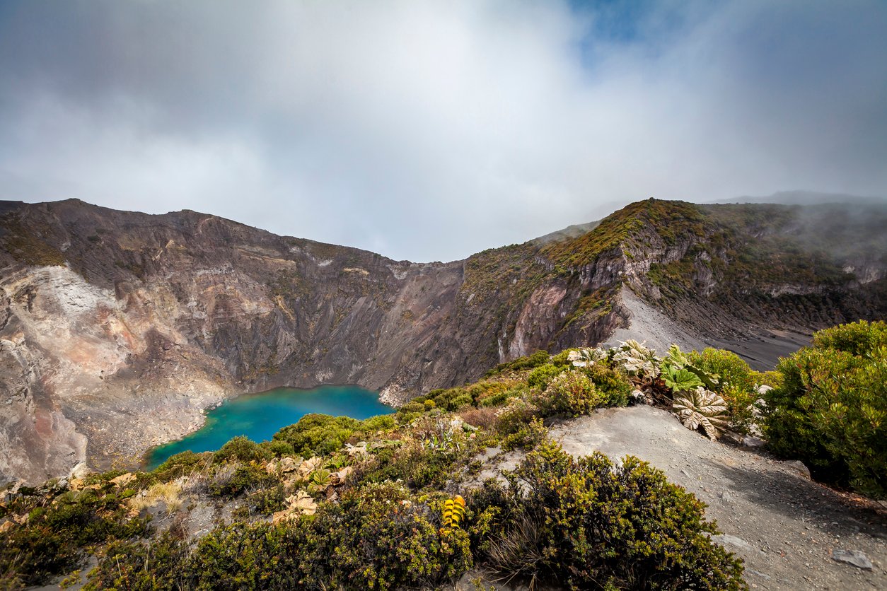Irazu volcano crater lake