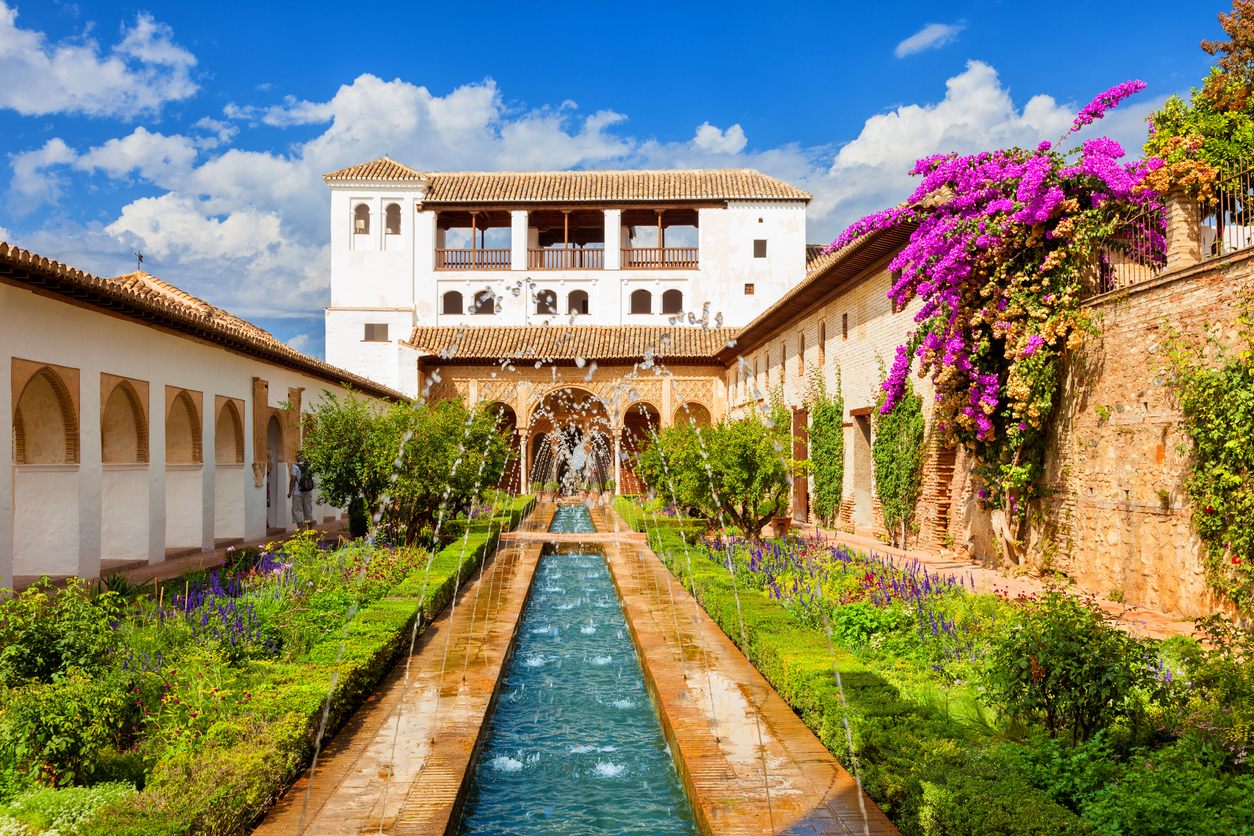 Majestic gardens of Alhambra