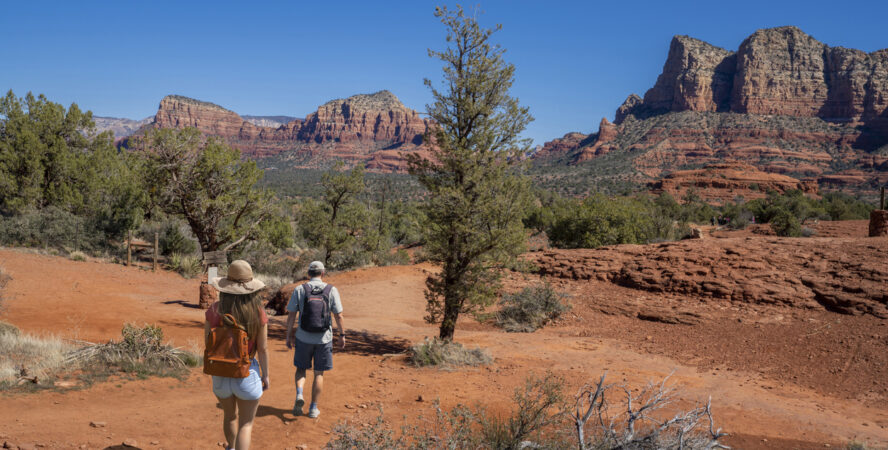 Hikers on the Bell Rock Trail in Sedona