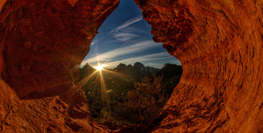 View from inside Sedona’s Birthing Cave