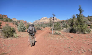 Man hiking on the Long Canyon Trail in Sedona